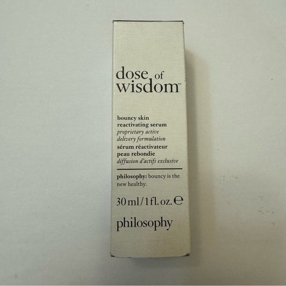 NIB! Philosophy Dose of Wisdom Bouncy Skin Reactivating Serum Full Size 30 ml - Picture 2 of 3